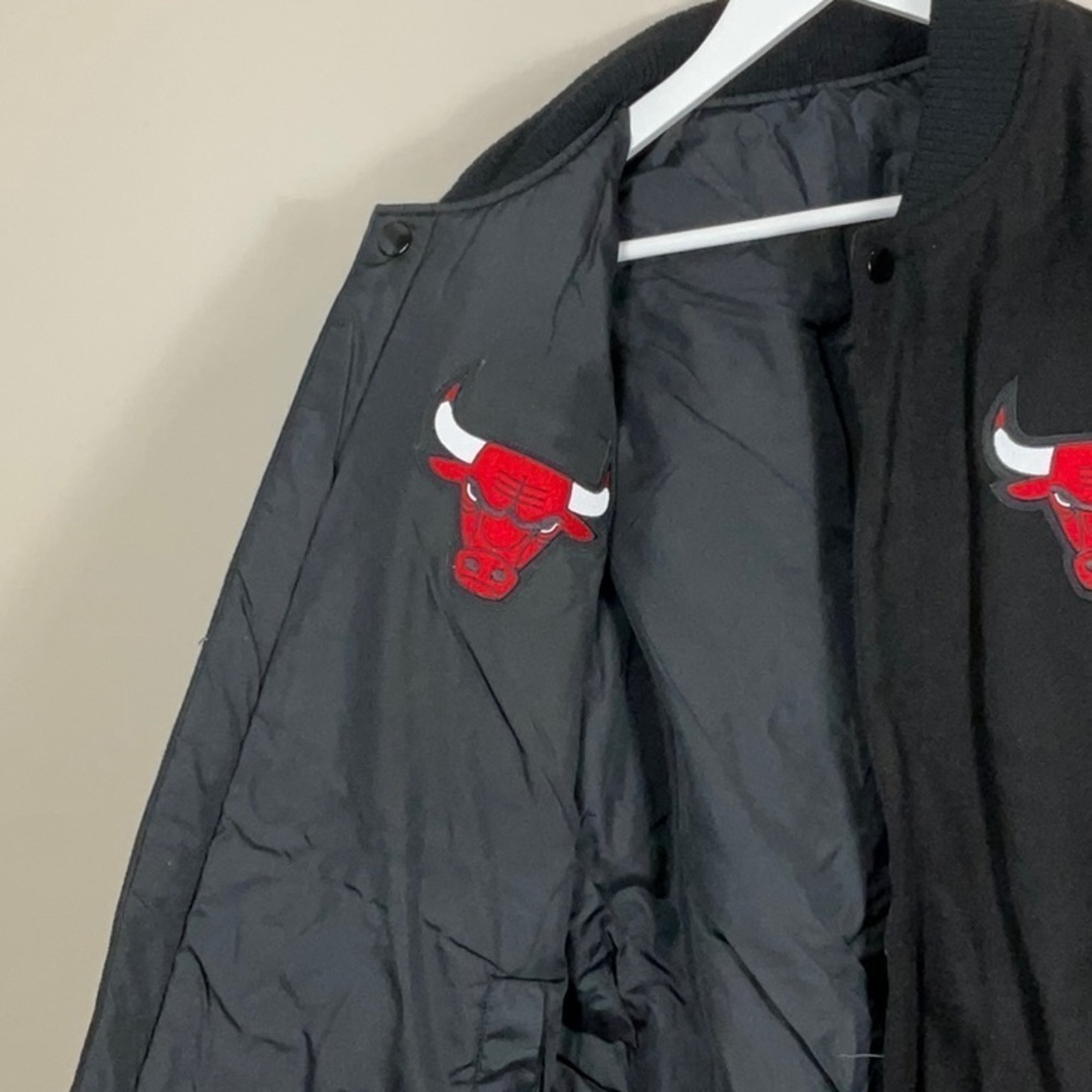 Chicago Bulls JH Design Reversible Embroidered Wool Full-Snap Jacket - Black - Picture 4 of 8